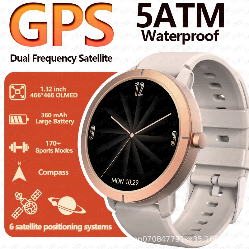 Dm76 Smart Watch Gps Sports Health Compass Altitude Barometric Pressure Waterproof Flashlight Smart Watch Utan - 2