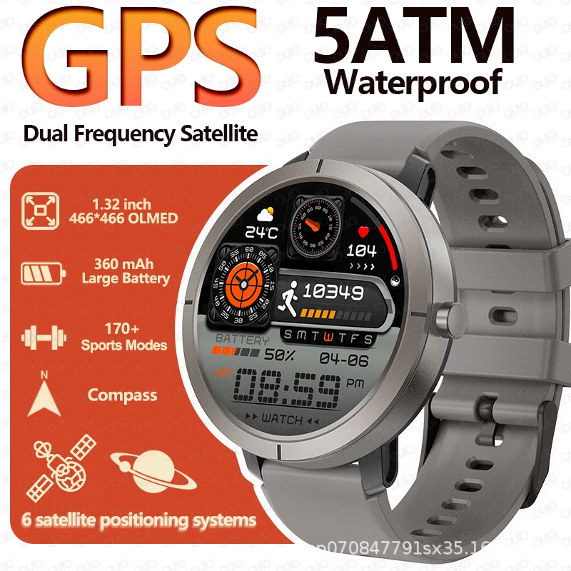 Dm76 Smart Watch Gps Sports Health Compass Altitude Barometric Pressure Waterproof Flashlight Smart Watch Utan - 1