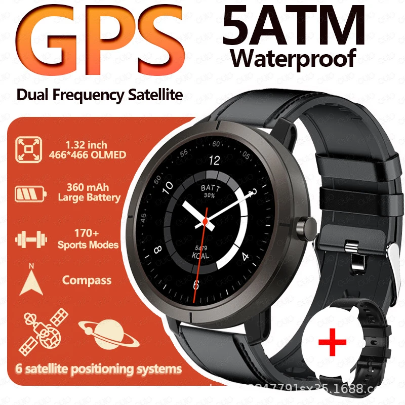 Dm76 Smart Watch Gps Sports Health Compass Altitude Barometric Pressure Waterproof Flashlight Smart Watch Utan - 3