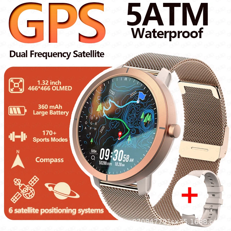 Dm76 Smart Watch Gps Sports Health Compass Altitude Barometric Pressure Waterproof Flashlight Smart Watch Utan - 7